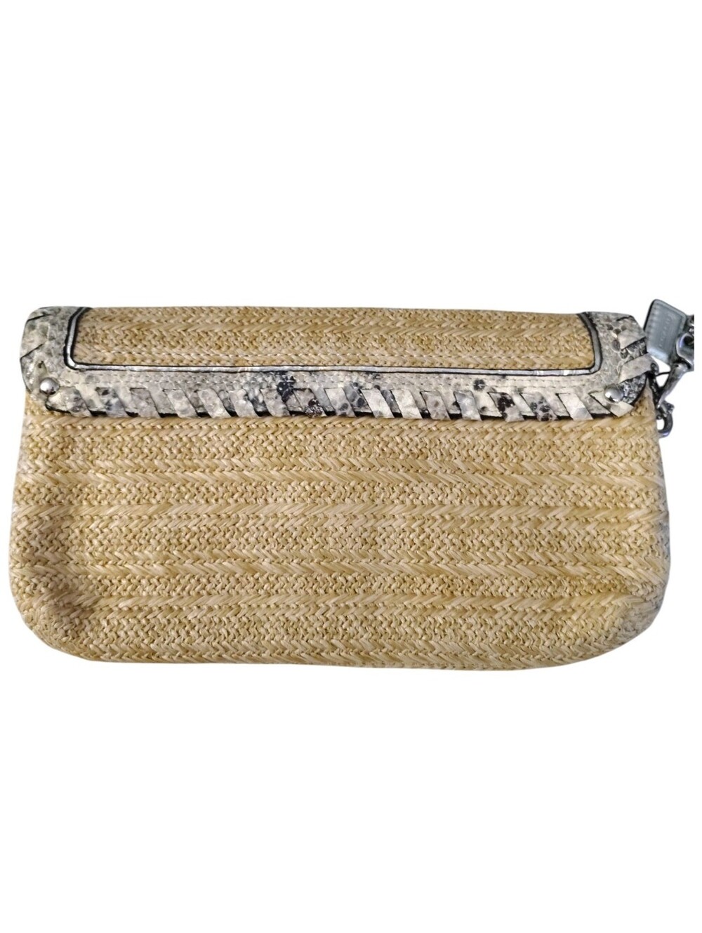 Coach Straw Python Clutch Wristlet - Picture 7 of 10